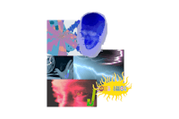 a picture of a man with a blue face and a lightning bolt