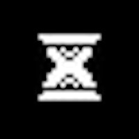 a white logo with an x on it
