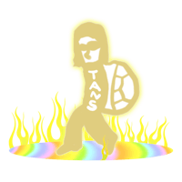a cartoon of a turtle standing on fire