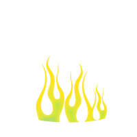 yellow fire flames on a black background